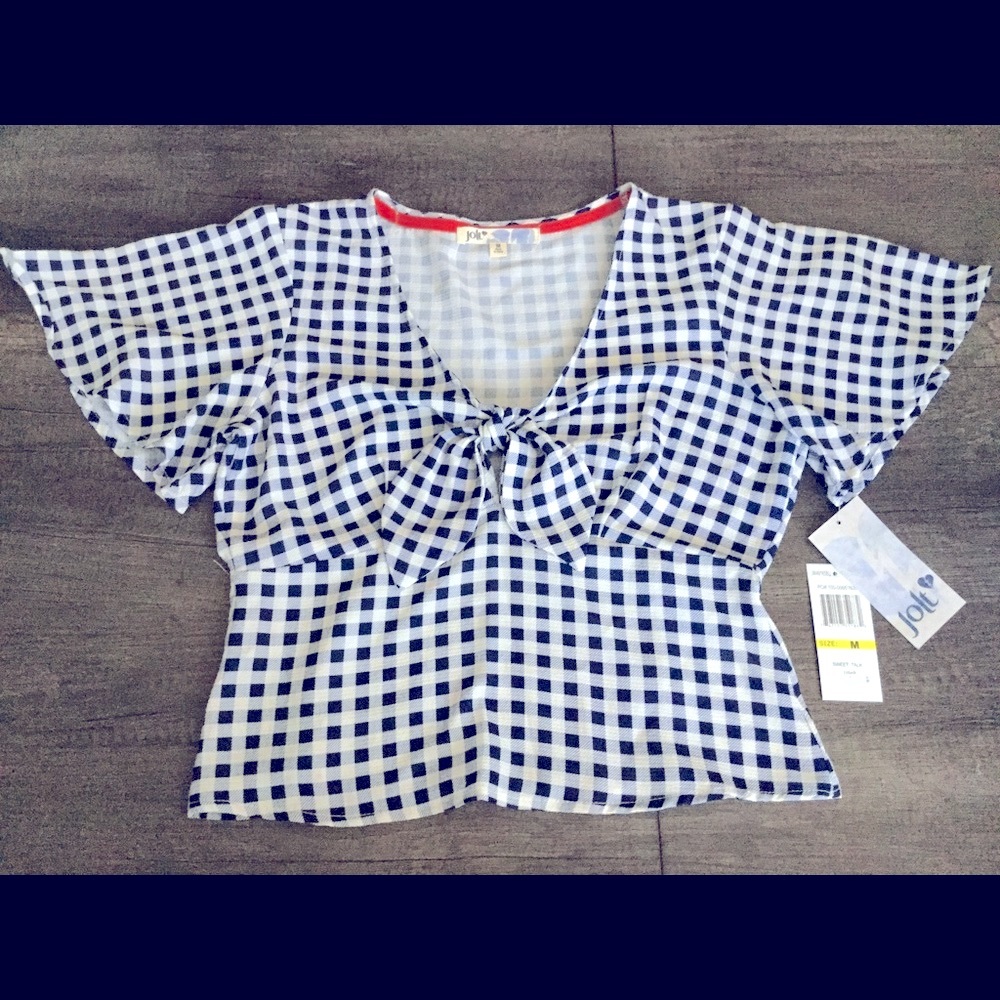Blue/white top